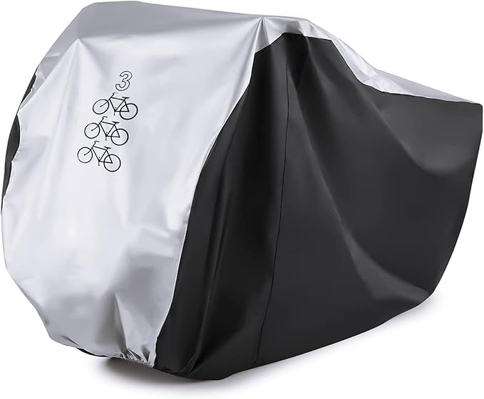 Maveek Bicycle Cover for 3 Bikes Waterproof Outdoor Storage Winter Cold Weather