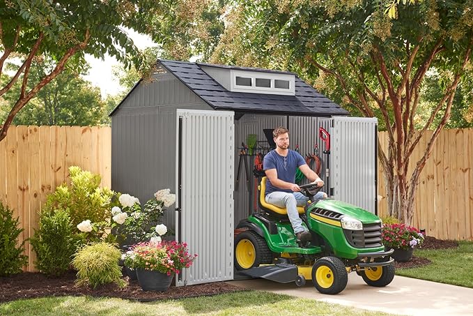 Rubbermaid Resin Outdoor Storage Shed with Floor (7 x 7 Ft)