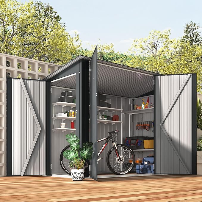 AECOJOY Shed Outdoor Bike Storage Shed Lean to 4' x 7.5'